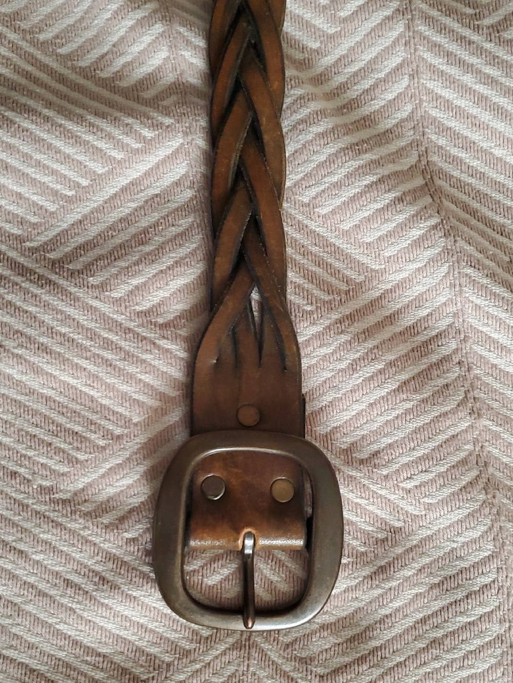 Vintage Braided Leather Belt. 1970's. GVC